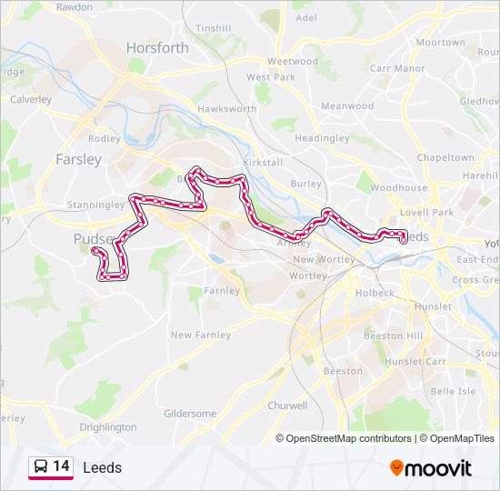 14 Bus Line Map