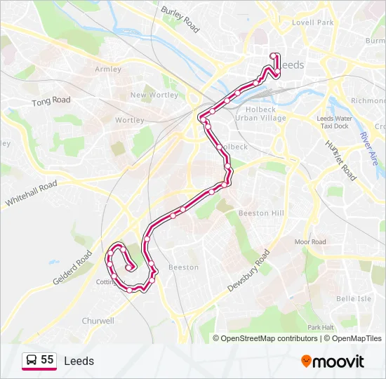 55 Bus Line Map