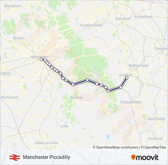 northern Route Schedules Stops Maps Manchester Piccadilly