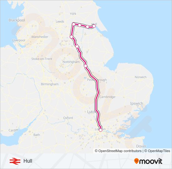 HULL TRAINS Train Line Map