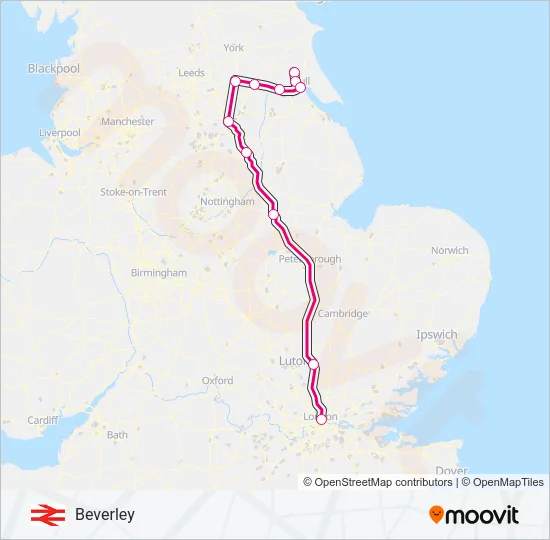 HULL TRAINS Train Line Map