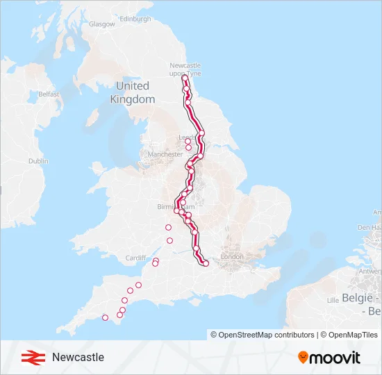 CROSSCOUNTRY Train Line Map