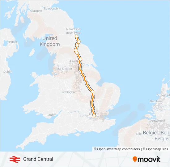 GRAND CENTRAL Train Line Map