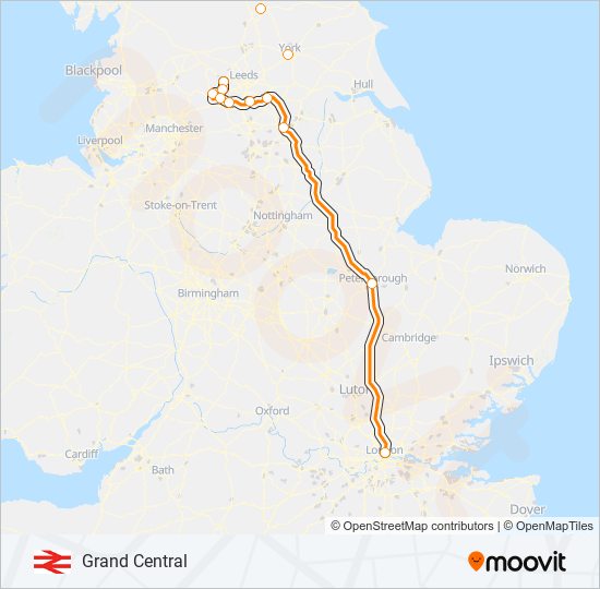 GRAND CENTRAL train Line Map