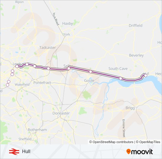 TRANSPENNINE EXPRESS Train Line Map