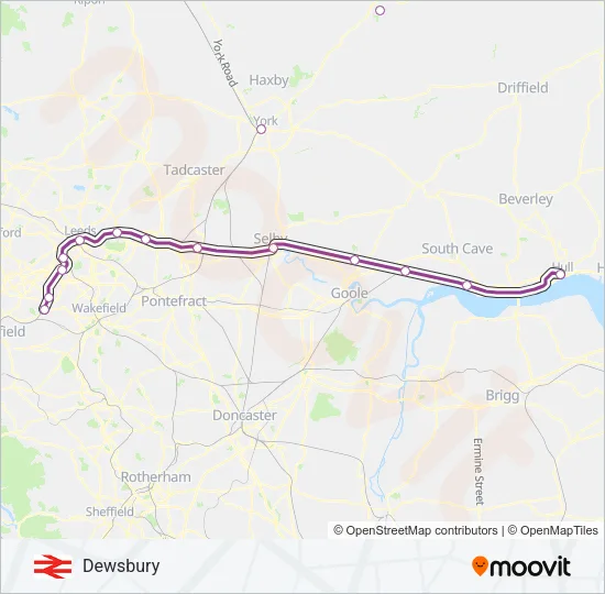 TRANSPENNINE EXPRESS Train Line Map