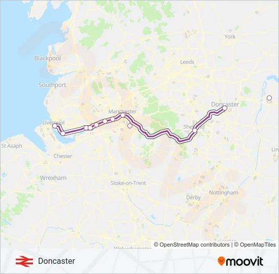 TRANSPENNINE EXPRESS Train Line Map