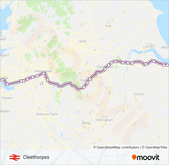 TRANSPENNINE EXPRESS Train Line Map