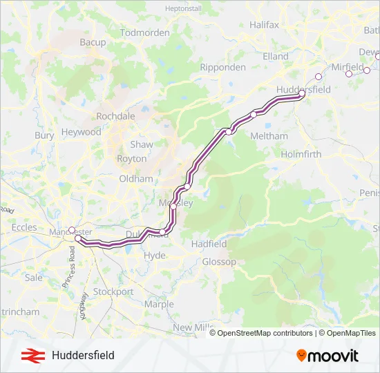TRANSPENNINE EXPRESS Train Line Map