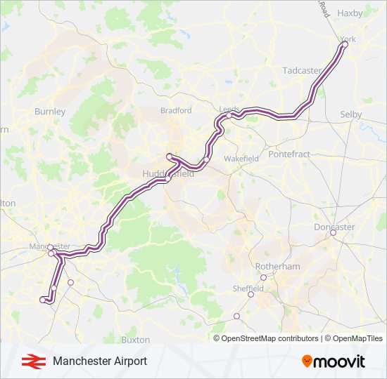 TRANSPENNINE EXPRESS train Line Map