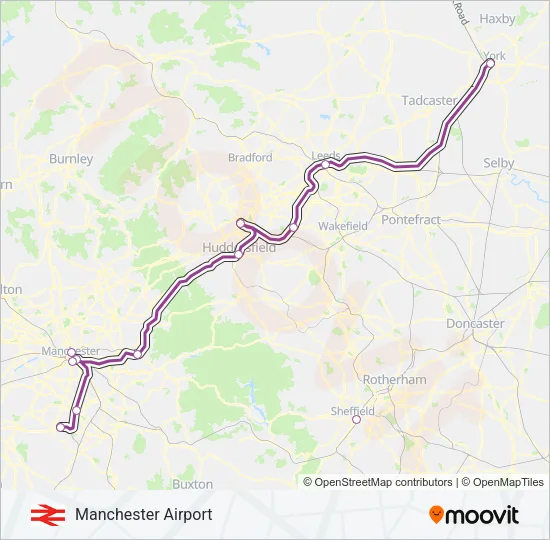 TRANSPENNINE EXPRESS Train Line Map