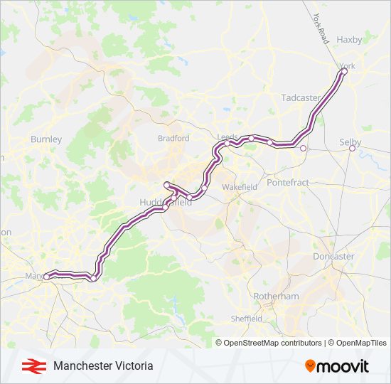 TRANSPENNINE EXPRESS train Line Map