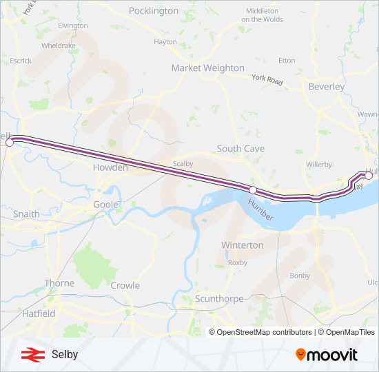 TRANSPENNINE EXPRESS Train Line Map