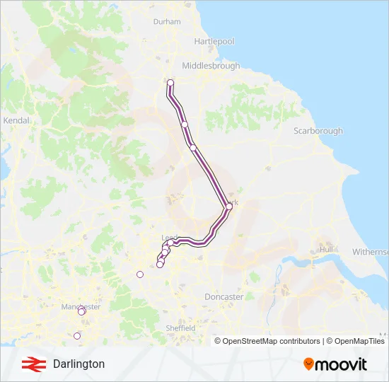 TRANSPENNINE EXPRESS Train Line Map