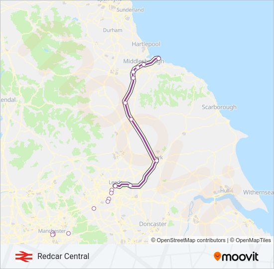 TRANSPENNINE EXPRESS Train Line Map