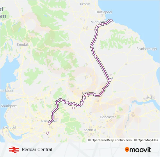 TRANSPENNINE EXPRESS Train Line Map