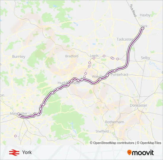 TRANSPENNINE EXPRESS Train Line Map