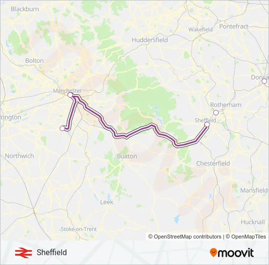 TRANSPENNINE EXPRESS Train Line Map