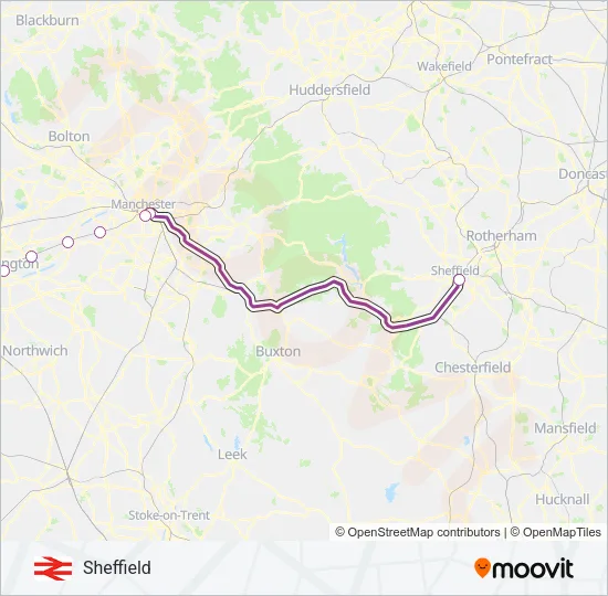 TRANSPENNINE EXPRESS Train Line Map