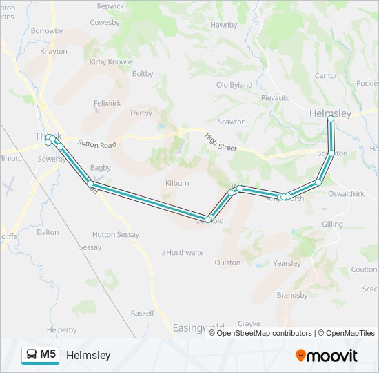 m5 Route Schedules, Stops & Maps Helmsley (Updated)