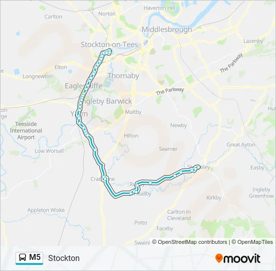 M5 Bus Line Map