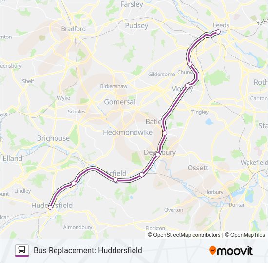 TRANSPENNINE EXPRESS bus Line Map