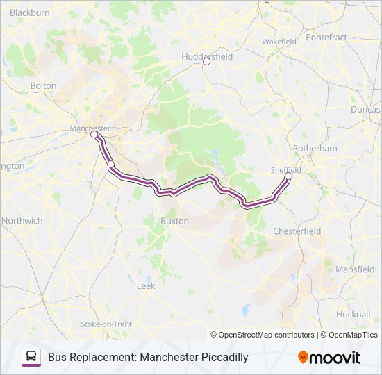 TRANSPENNINE EXPRESS Bus Line Map