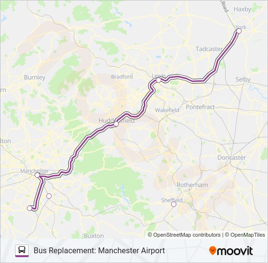 TRANSPENNINE EXPRESS bus Line Map