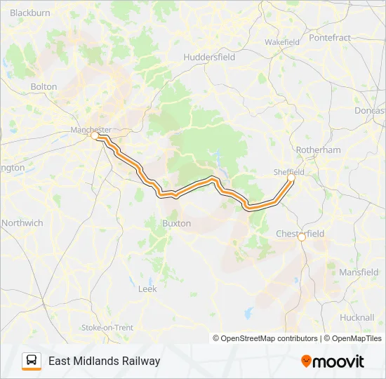 EAST MIDLANDS RAILWAY Bus Line Map