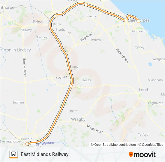 EAST MIDLANDS RAILWAY Bus Line Map