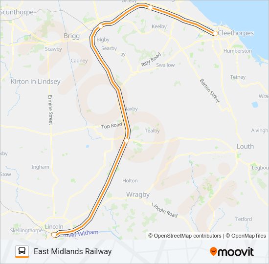 EAST MIDLANDS RAILWAY Bus Line Map