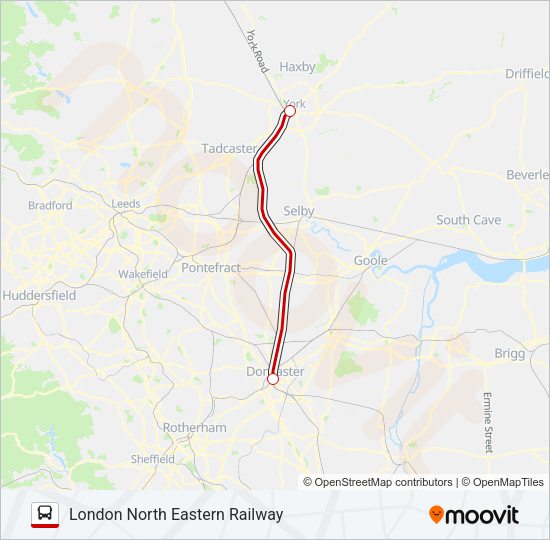 LONDON NORTH EASTERN RAILWAY Bus Line Map