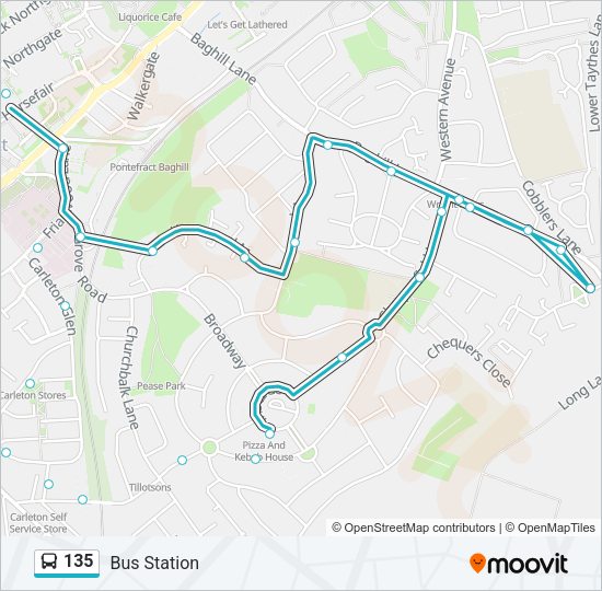 135 Bus Line Map
