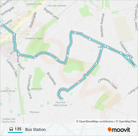 135 Bus Line Map
