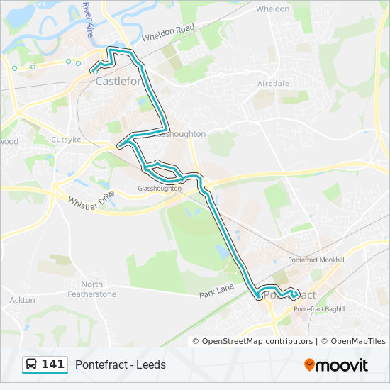 Bus 141 Route Map 141 Route: Schedules, Stops & Maps - Pontefract (Updated)