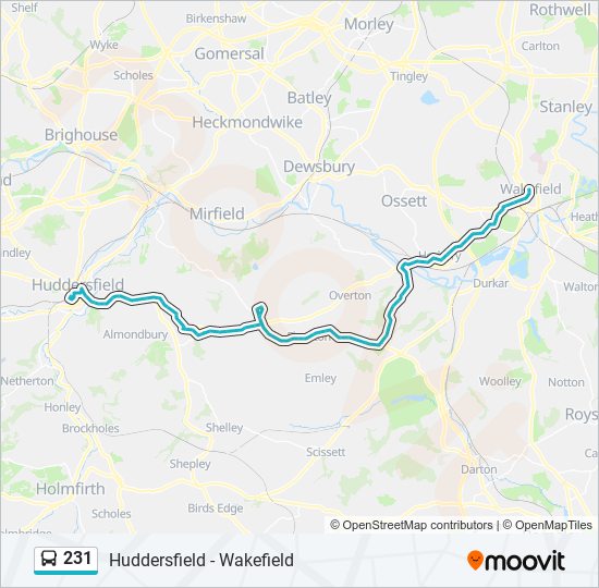231 Route Schedules, Stops & Maps Wakefield City Centre (Updated)