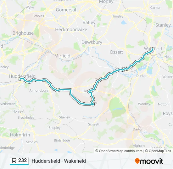 232 Bus Line Map