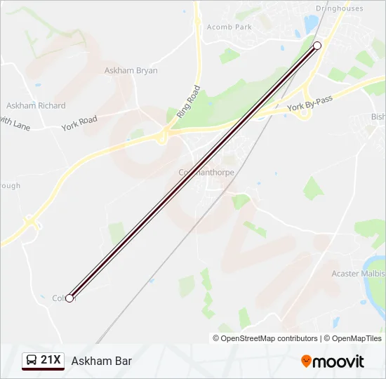 21X Bus Line Map