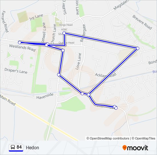 84 bus Line Map