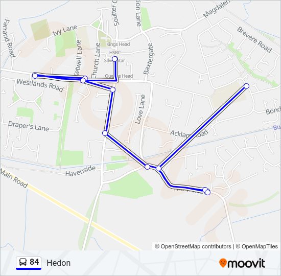 84 bus Line Map