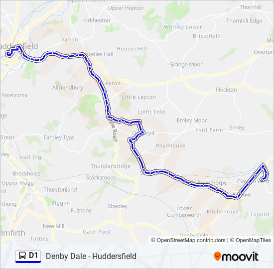 d1 Route: Schedules, Stops & Maps - Clayton West (Updated)