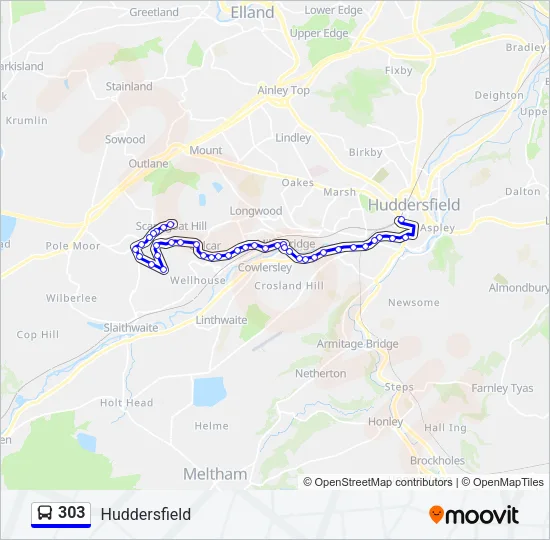 303 Bus Line Map