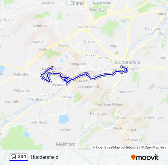 304 Bus Line Map