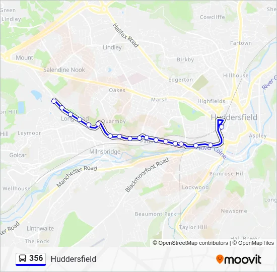 356 Route: Schedules, Stops & Maps - Huddersfield Busstn (Updated)