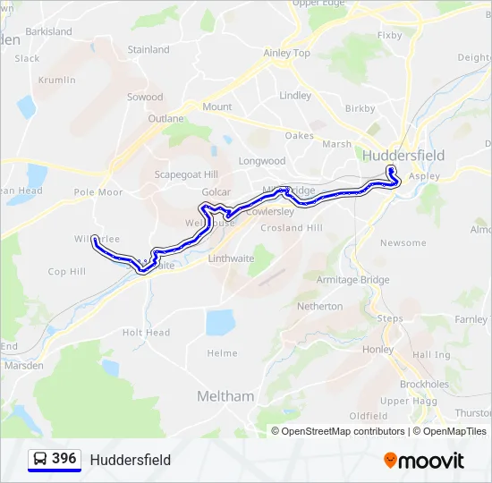 396 Bus Line Map