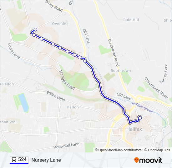 524 Bus Line Map