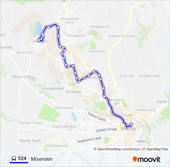 524 Bus Line Map