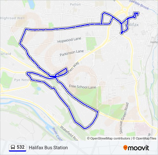 532 Bus Line Map