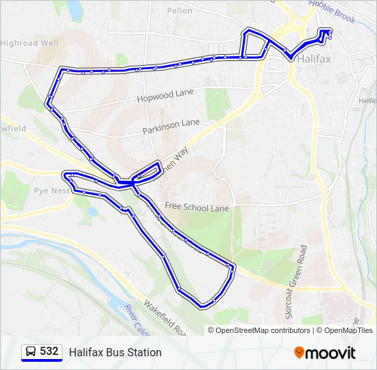 532 Bus Line Map
