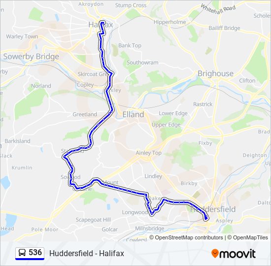 536 bus Line Map